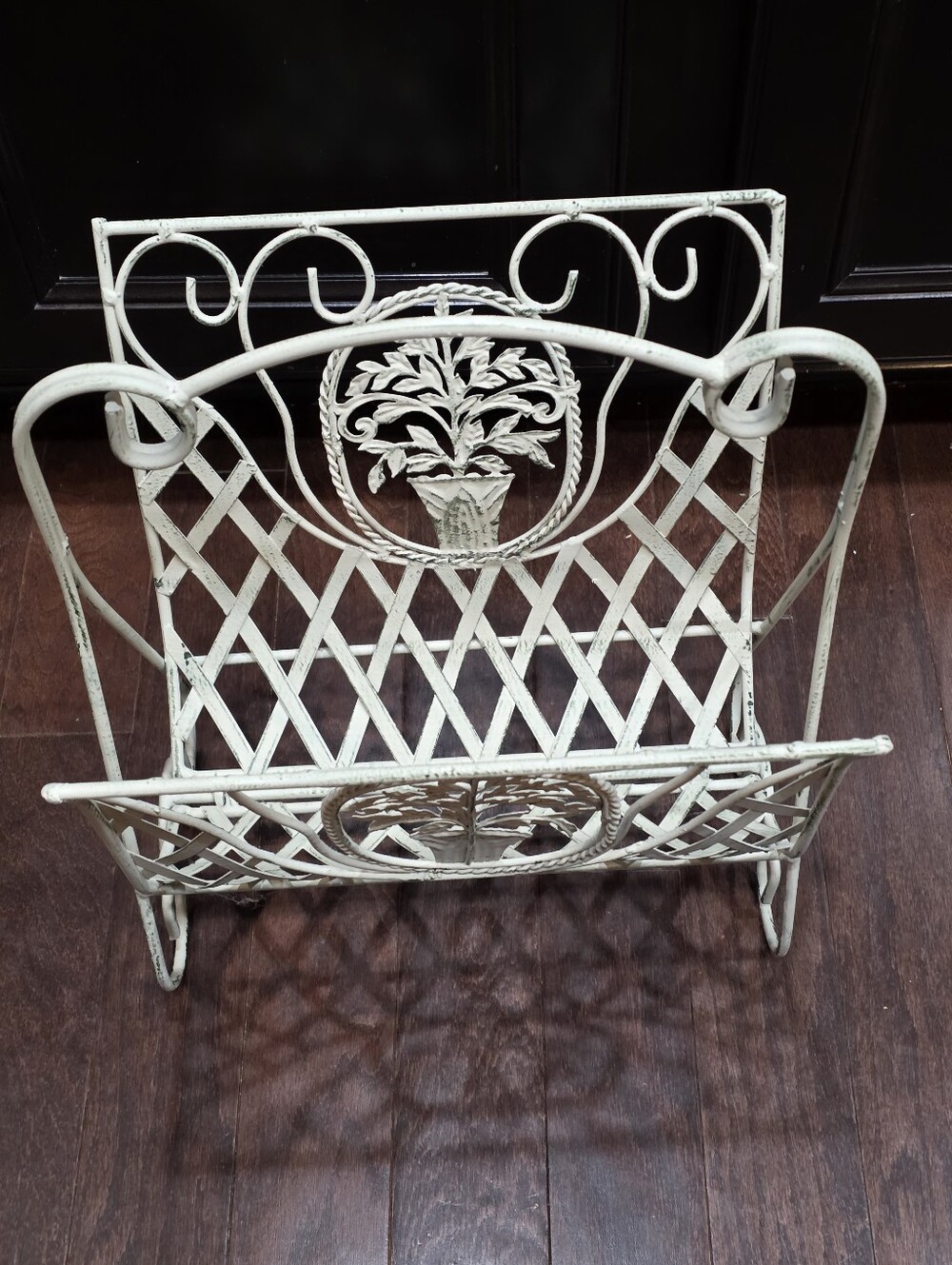 Vintage Foldable Wrought Iron Magazine/ Book Holder